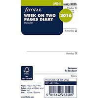 Filofax Week On 2 Pages 2016 Diary Insert, Mini