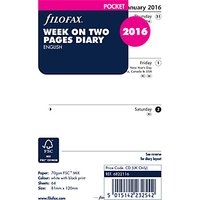 Filofax Week On 2 Pages 2016 Diary Inserts, Pocket