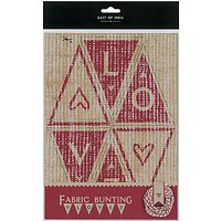 East Of India Fabric Bunting Kit, Natural/Red