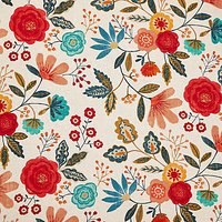 Harlequin Caspia Furnishng Fabric, Coral / Indigo