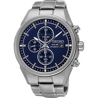 Seiko SSC365P1 Men's Chronograph Titanium Bracelet Strap Watch, Silver/Blue