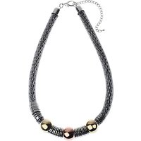 Adele Marie Snake Chain Beads Necklace, Silver