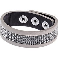 Adele Marie Leather And Diamante Snap Bracelet, Grey