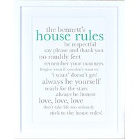 Megan Claire - Personalised Definiton House Rules Framed Print