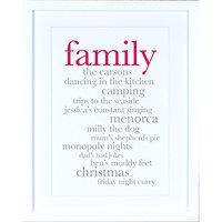 Megan Claire - Personlised Family Definition Framed Print, 35.5 X 27.5cm