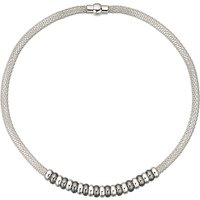 John Lewis Mesh Polished Bead Necklace, Silver/Gunmetal