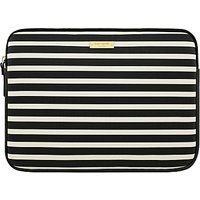 Kate Spade New York Stripe Monochrome 13 Laptop Sleeve, Black/White