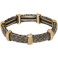 Adele Marie Textured Tube And Crystal Bar Stretch Bracelet