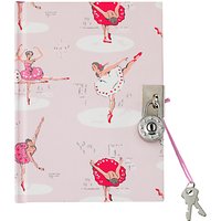 Cath Kids Children's Ballerina Print Diary, Pale Pink