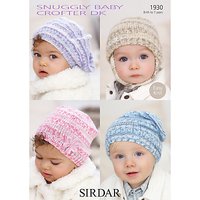 Sirdar Snuggly Baby Hats Knitting Pattern, 1930