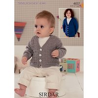 Sirdar Snuggly DK V Neck Cardigan Knitting Pattern, 4657