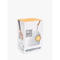 Simplehuman Size Q Bin Liners, 3 Packs Of 20