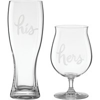 Kate Spade New York Two Of A Kind His & Hers Beer Glasses, Set Of 2