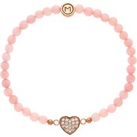 Melissa Odabash Quartz Bead And Heart Bracelet, Pink