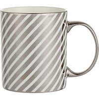 John Lewis Stripe Mug, Silver / White