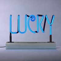 John Lewis Lucky Neon Sign, Blue