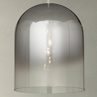 John Lewis Saks Easy-to-Fit Ombre Pewter Glass Ceiling Light, Clear/Black