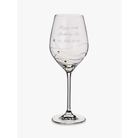 Dartington Crystal Personalised Glitz Wine Glass (Single), Palace Script Font