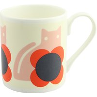 Orla Kiely Cat Mug, Red