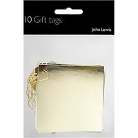 John Lewis Gold Foil Gift Tags, Pack Of 10