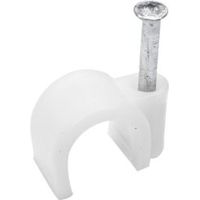 B&Q White 9mm Round Cable Clips Pack Of 100