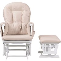 Kub Haywood Reclining Glider Nursing Chair And Footstool, White