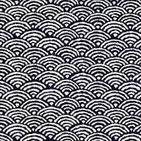 Sevenberry Half Circle Print Fabric, Blue/White