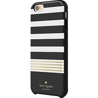 Kate Spade New York Hybrid Hardshell Case For IPhone 6/6s, Stripe 2 Black/White/Gold Foil