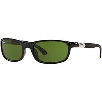 Ray-Ban Junior RJ9056S Rectangular Sunglasses, Black/Green