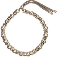 John Lewis Bead And Ring Cord Bracelet, Grey