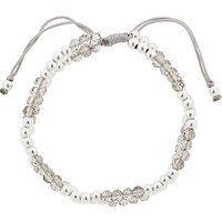 John Lewis Faceted And Polished Bead Friendship Bracelet, Grey/Silver