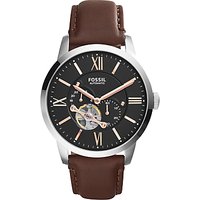 Fossil Men's Townsman Skeleton Automatic Leather Strap Watch