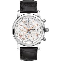Montblanc 113880 Men's Star Roman Chronograph UTC Automatic Carpe Diem Special Edition Leather Strap Watch, Black/White