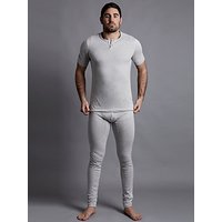 Hamilton And Hare Thermal Cotton Henley T-Shirt, Grey