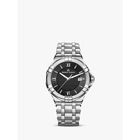 Maurice Lacroix AI1008-SS002-330-1 Men's Aikon Date Bracelet Strap Watch, Silver/Black