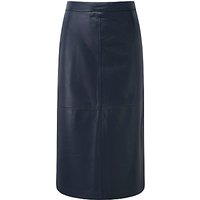 Pure Collection Keira A-Line Leather Skirt, Ink