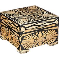 John Lewis Fusion Wooden Trinket Box, Black And Gold