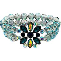 Monet AB Bead And Glass Crystal Stretch Bracelet, Multi