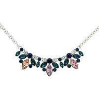 Monet Navette Glass Crystal Collar Necklace, Silver/Blue