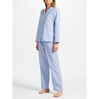John Lewis Pin Spot Chambray Pyjama Set, Blue/Ivory