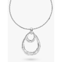 Dower & Hall Sterling Silver Entwined Double Pendant Necklace, Silver