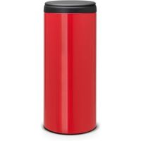 Brabantia Gloss Red Metal Round Flip Top Kitchen Bin 30L