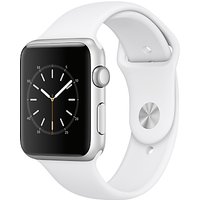 Apple Watch Series 1, 42mm Silver Aluminium Case With Sport Band, White