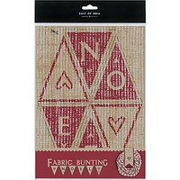East Of India Noel Fabric Bunting Kit, Brown/Red