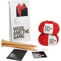 Wool And The Gang Rushmore Scarf Knitting Kit, Red