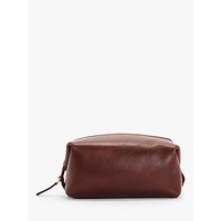 John Lewis Made In Italy Leather Wash Bag, Brown