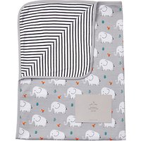John Lewis Baby Elephant Swaddle Blanket, Grey
