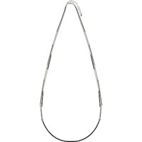 John Lewis Double Chain Long Necklace, Silver/Black