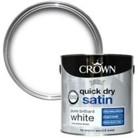 Crown Breatheasy Pure Brilliant White Satin Emulsion Paint 2.5L