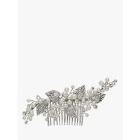 Ivory & Co. Constellation Faux Pearl And Cubic Zirconia Pave Leaf Hair Comb, Silver